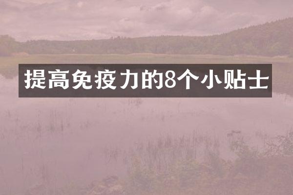 提高免疫力的8个小贴士