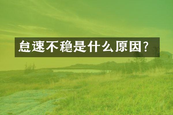 怠速不稳是什么原因？