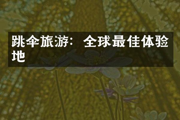 跳伞旅游：全球最佳体验地