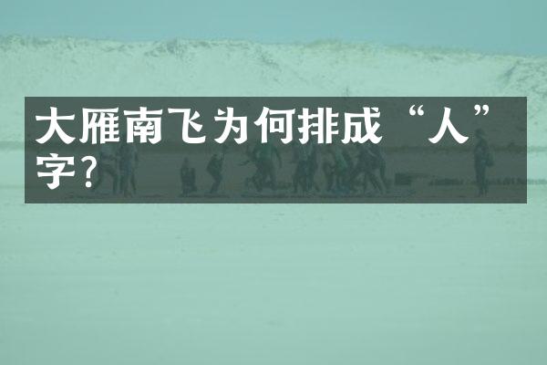大雁南飞为何排成“人”字？