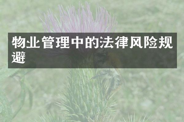 物业管理中的法律风险规避