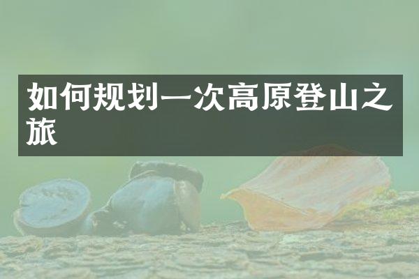 如何规划一次高原登山之旅
