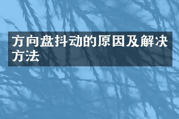 方向盘抖动的原因及解决方法