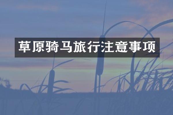 草原骑马旅行注意事项