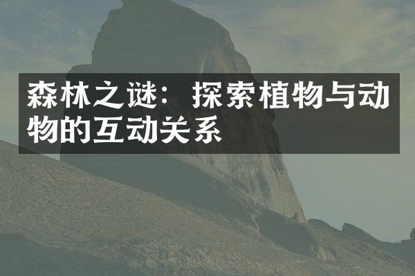 森林之谜：探索植物与动物的互动关系