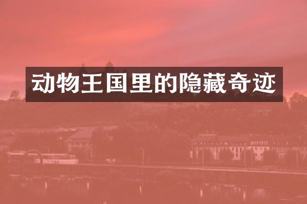 动物王国里的隐藏奇迹