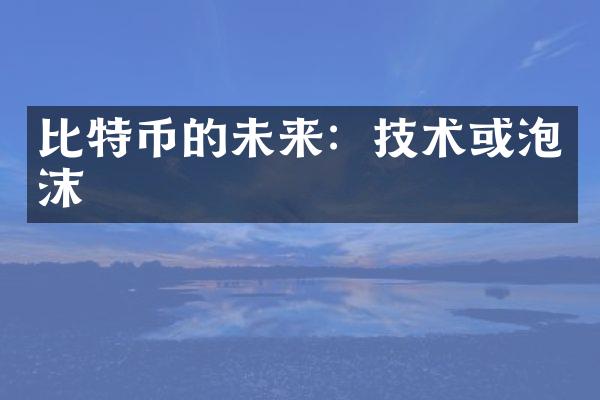 比特币的未来：技术或泡沫