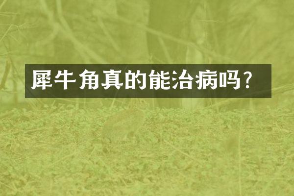 犀牛角真的能治病吗？