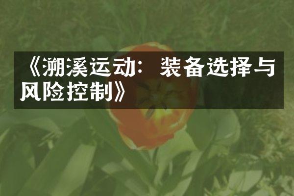 《溯溪运动：装备选择与风险控制》