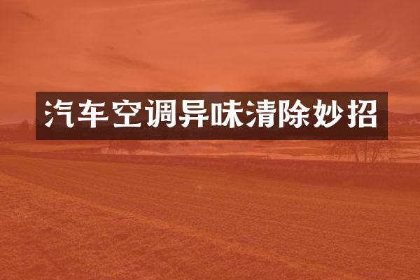 汽车空调异味清除妙招