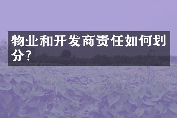 物业和开发商责任如何划分？