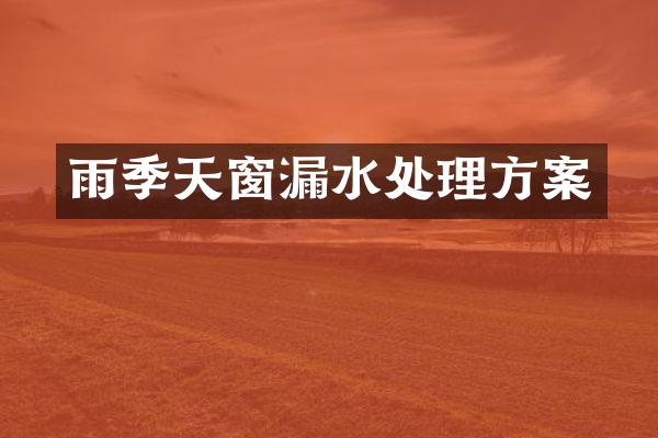 雨季天窗漏水处理方案