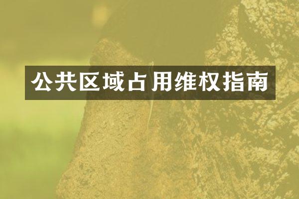 公共区域占用指南