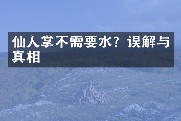 仙人掌不需要水？误解与真相