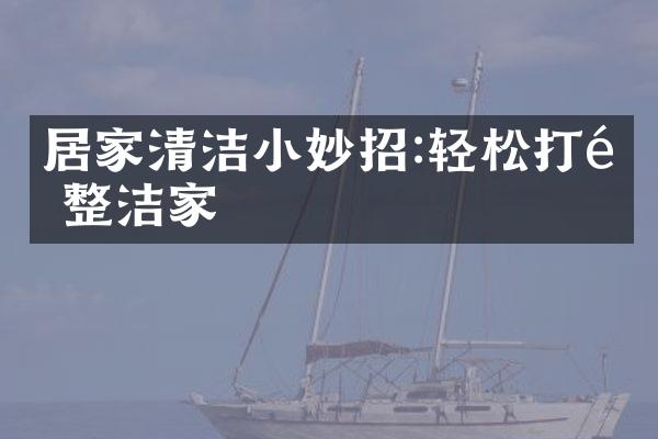 居家清洁小妙招:轻松打造整洁家