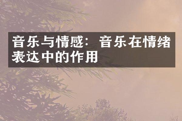 音乐与情感：音乐在情绪表达中的作用