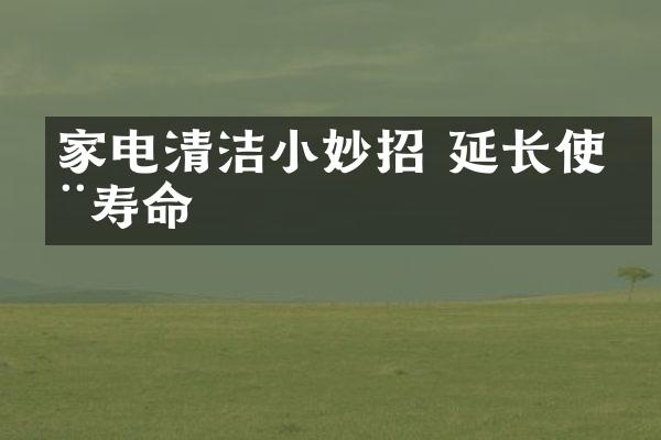 家电清洁小妙招 延长使用寿命