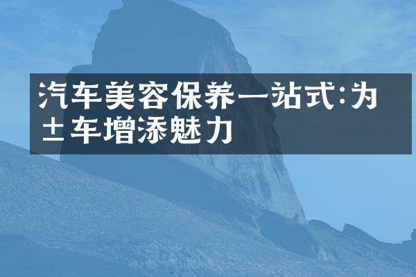 汽车美容保养一站式:为爱车增添魅力