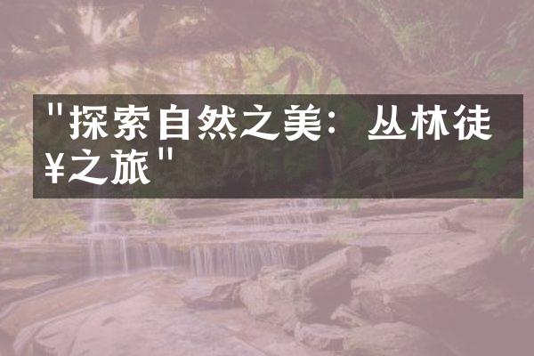 "探索自然之美：丛林徒步之旅"