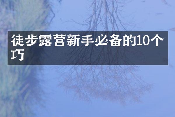 徒步露营新手必备的10个技巧