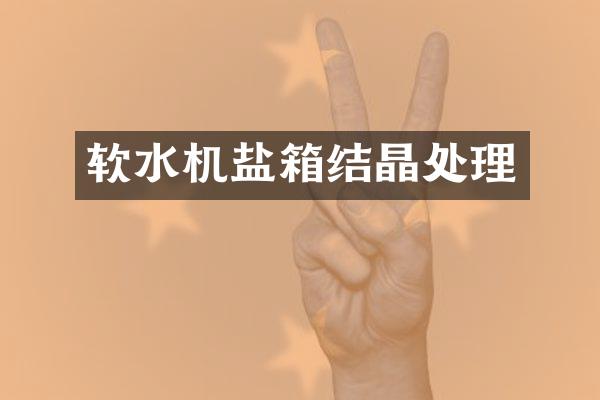 软水机盐箱结晶处理