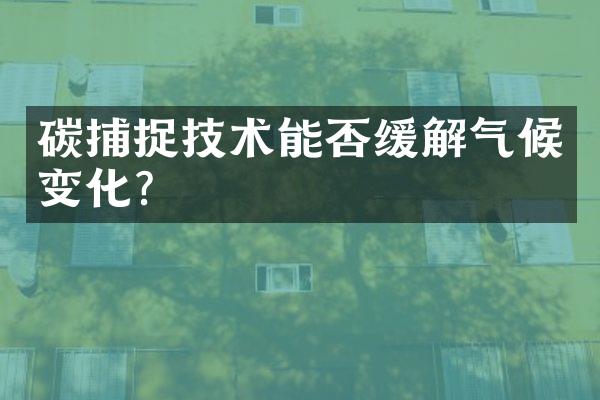 碳捕捉技术能否缓解气候变化？