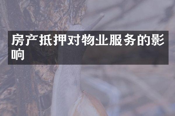 房产抵押对物业服务的影响