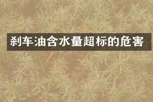 刹车油含水量超标的危害
