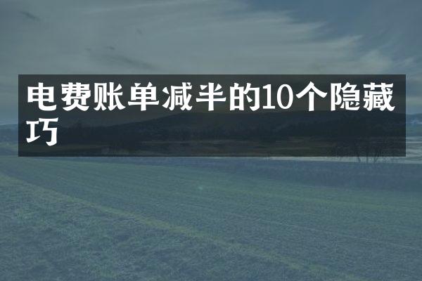 电费账单减半的10个隐藏技巧