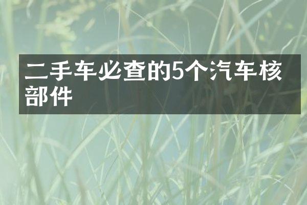二手车必查的5个汽车核心部件