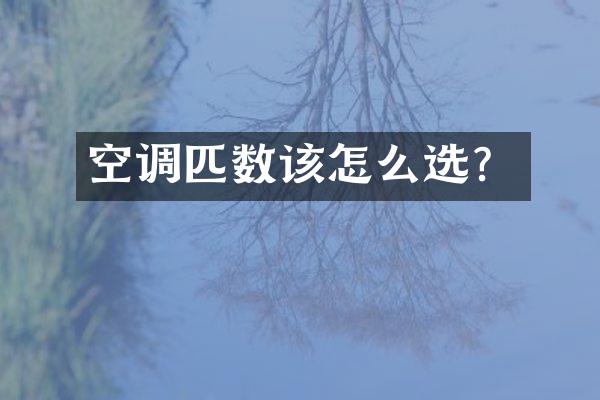 空调匹数该怎么选？