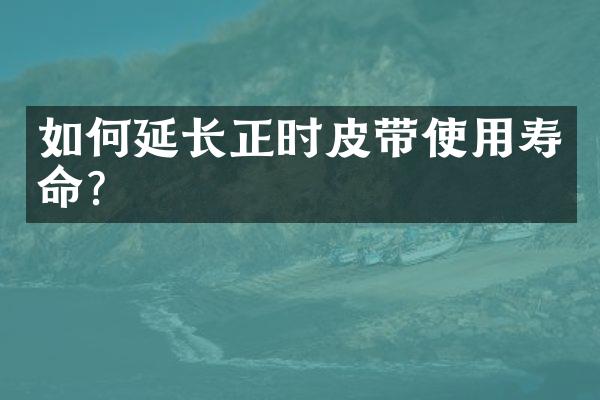 如何延长正时皮带使用寿命？