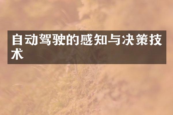 自动驾驶的感知与决策技术
