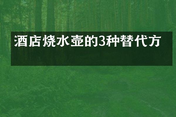 酒店烧水壶的3种替代方案