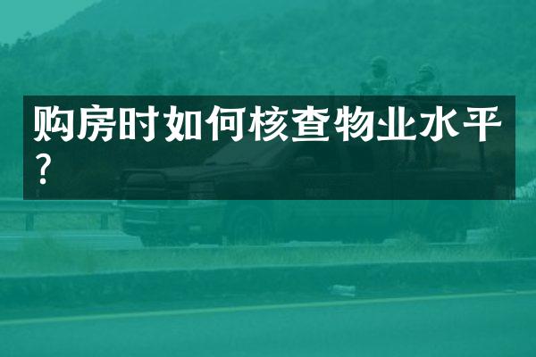 购房时如何核查物业水平？