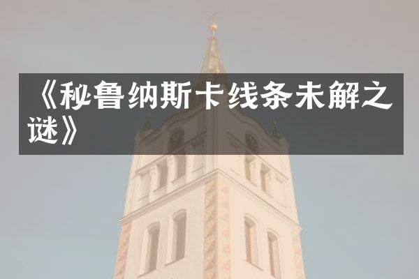 《秘鲁纳斯卡线条未解之谜》