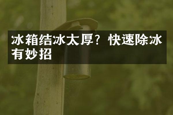 冰箱结冰太厚？快速除冰有妙招