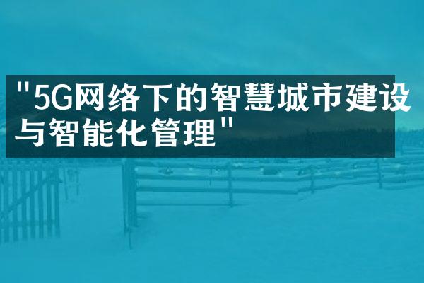"5G网络下的智慧城市建设与智能化管理"