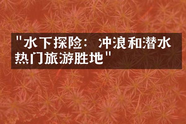 "水下探险：冲浪和潜水的热门旅游胜地"