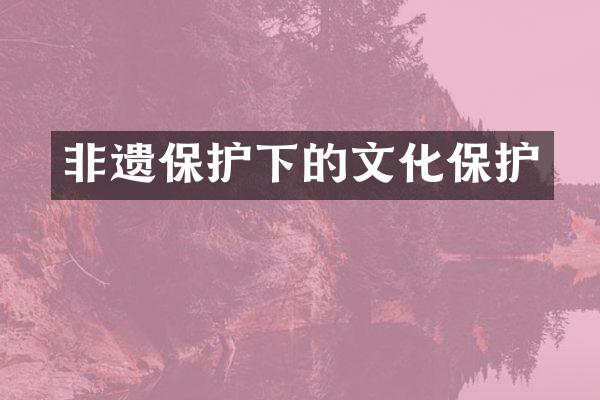 非遗保护下的文化保护