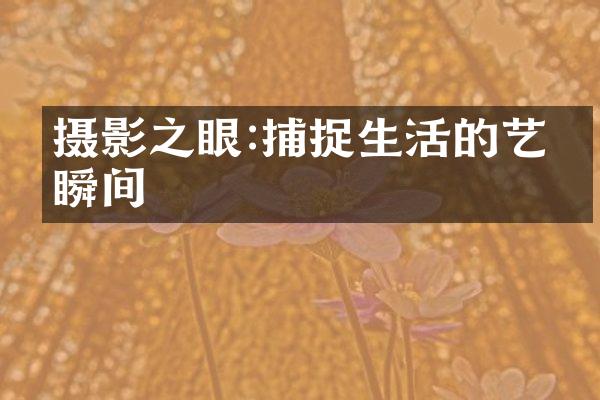 摄影之眼:捕捉生活的艺术瞬间