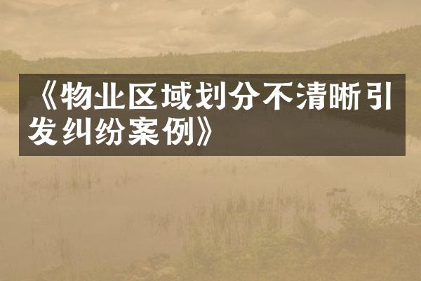 《物业区域划分不清晰引发纠纷案例》