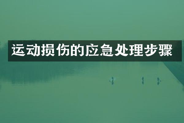 运动损伤的应急处理步骤
