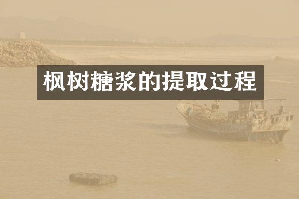 枫树糖浆的提取过程