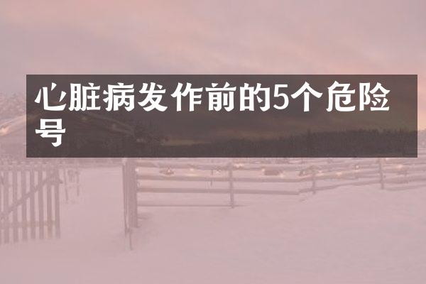 心脏病发作前的5个危险信号
