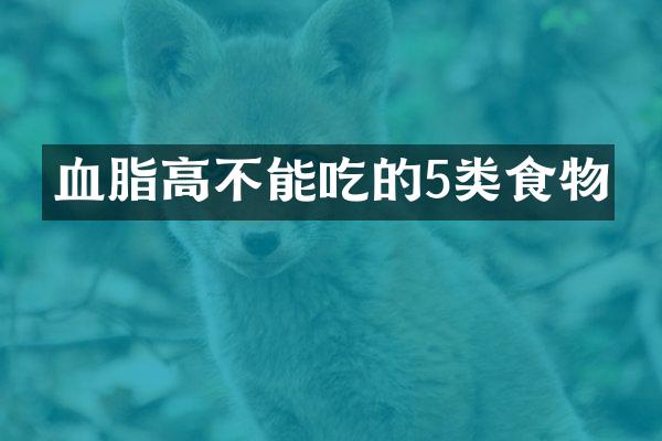 血脂高不能吃的5类食物