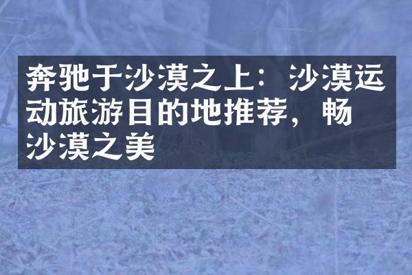 奔驰于沙漠之上：沙漠运动旅游目的地推荐，畅享沙漠之美