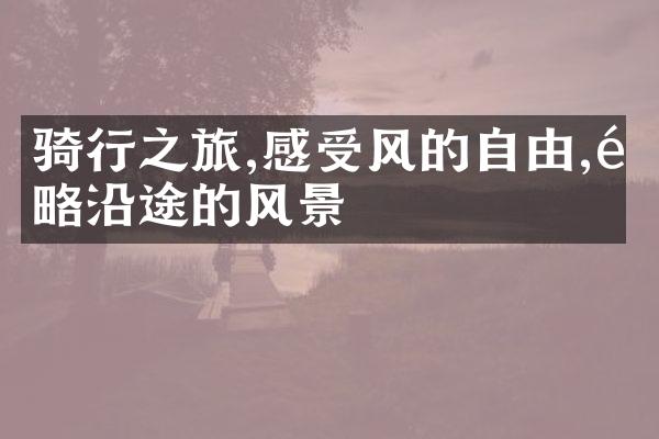 骑行之旅,感受风的自由,领略沿途的风景