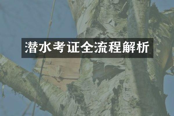 潜水考证全流程解析
