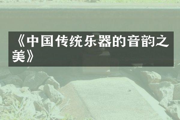 《中国传统乐器的音韵之美》